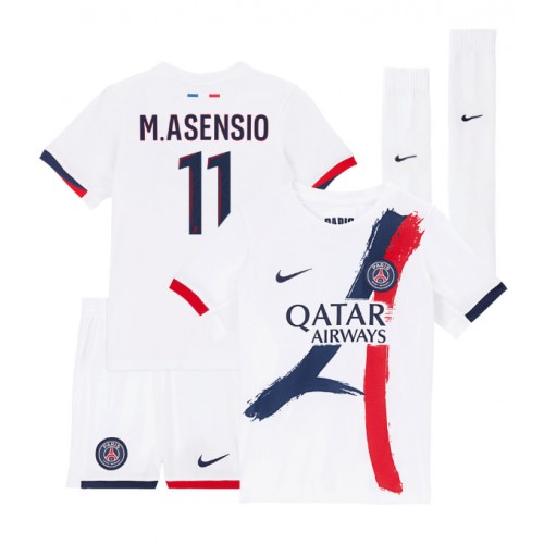 Fotbalové Dres Paris Saint-Germain Marco Asensio #11 Dětské Venkovní 2024-25 Krátký Rukáv (+ trenýrky)